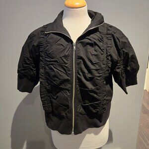 Torrid Women’s Ruffle Short Sleeve Zip-Up Jacket | Size 0 | Black